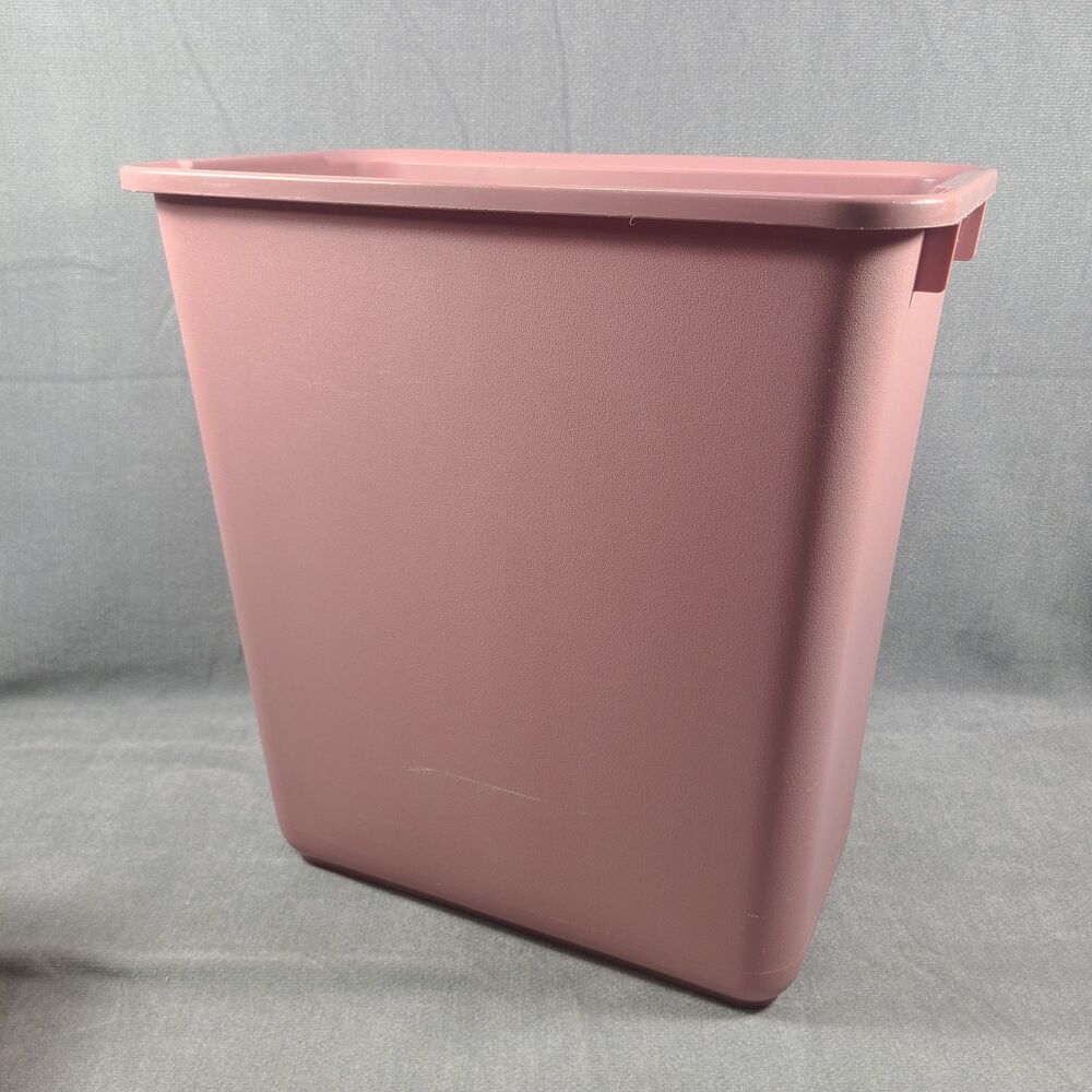 Vintage Rubbermaid Pink Plastic Rectangular Kitchen Wastebasket Trashcan #2845
